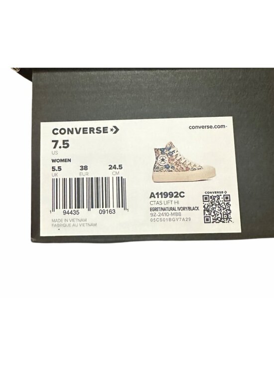 SIZE 7.5 - Converse Women ⭐Converse Chuck Taylor Lift Hi 7.5 Women Shoes Sneakers Floral Tapestry A11992C⭐